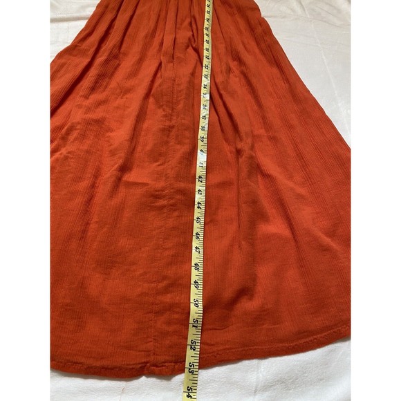Edme & Esyllte Anthropologie Orange Sleeveless V-Neck Lined Maxi Dress Sz 0 - Picture 8 of 11